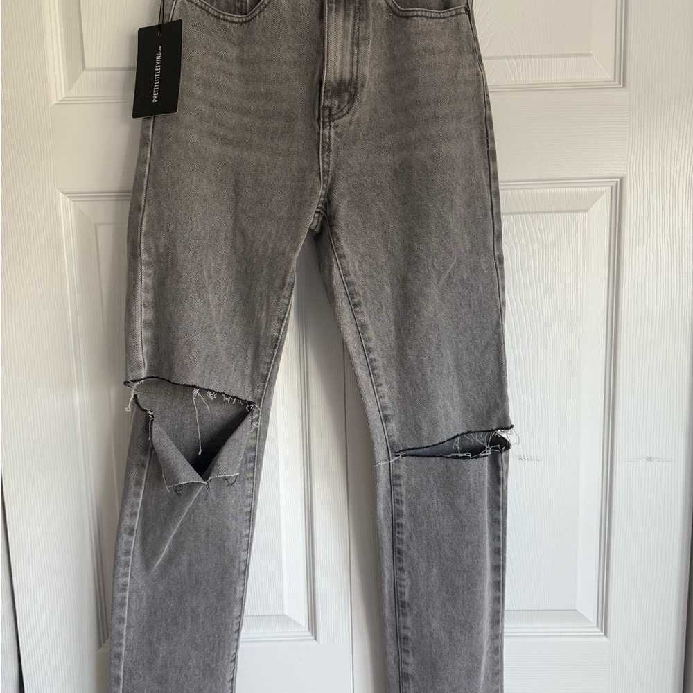PrettyLittleThing Gray Denim Jeans